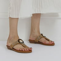 Aaimomet Dressy Sandale Žene žene Modne sandale na otvorenom Ljetni papučići Flip Flop za dame, bež