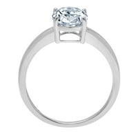 2. CT sjajan ovalni rez prozirni simulirani dijamant 18k bijeli zlatni pasijans prsten sz 9.75