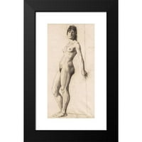 Otto Henry Bacher Black Moderni uokvireni muzej umjetnički print pod nazivom - Stojeći goli model