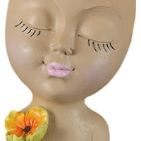 Resin Girl Face Vase Holiday Poklon Uslovni ukrasni cvjetni saksi za vrt