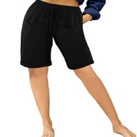Grianlook Žene Ljetne kratke hlače Visoka struka Solid Colore Lover Bermuda kratke hlače Ravne noge