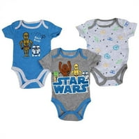 Star Wars 832371-6-9 meseci ChewBacca, C3PO & R2-D novorođenčad, višebojna - 6- meseci od 3