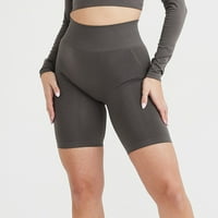 Žene Bešavne kratke hlače visoke struke Bikerske kratke hlače Yoga vježba kratke hlače Grey XL