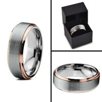 Šarmantni nakit Tungsten Vjenčani prsten za muškarce Žene Udobnost FIT 18K ruža pozlaćena pozlaćena