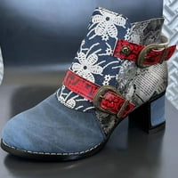 Čizme za gležnjeve za žene Jeseni i zimske kratke čizme trčeći vintage žene čizme sa patentnim zatvaračem