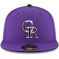Muška nova era Purple Colorado Rockies Autentic Collection na polju 59FIFFTY Strukturirani šešir