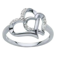 Bacc pribor Srce-srčani ženski dijamantski angažman prsten kreativni nakit Ljubav gif prstenje srebrne