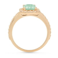 2.07ct smaragdni rez zeleni simulirani dijamant 18k žuti zlatni ugraving izjava bridalna godišnjica