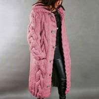 Cardigan za žene Zpanxa kapuljač kardigan za žene, plus veličine zimske dugačke duplje od polje, kaput