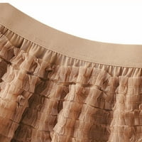 Ženska suknja za ljuljanje Swing Solid čipkave mreže suknje visoke strukske suknje Nepravilna kugla