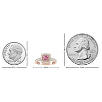 Carat 10k Rose Gold Pink Tourmaline i Diamond Vintage Halo Angažman prsten za žene - Idealan zaručnički