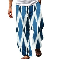 Xysaqa casual posteljine za muškarce prugasti, muški elastični struk labav joga plaža hlače hlače lagana