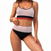 Ženski kupaći kostimi za ženska modna boja Kontrast Odvojeni kupaći kostim u boji visoki struk bikini