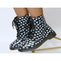 Oucaili Women Winter Boots Ravna borbena čizme čipkaste čizme za gležnjeve Ugodne casual cipele Dame
