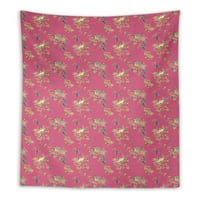 S4Sassy Pink Black Berry & Yellow Sparrow Bird DORM zidni zid Viseći portretni tapiserija Dnevna soba