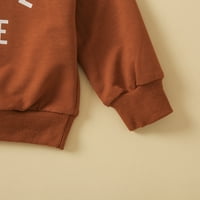Toddler Baby Boy Girl Pad odjeće Pismo s duksevima Ispis vrhovi pulover + hlače Postavljena odjeća za