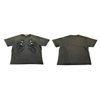 Žene Y2K Gothic vrhovi tiskani casual labav ljetni osnovni kratki rukovi T-majice Srednja odjeća za