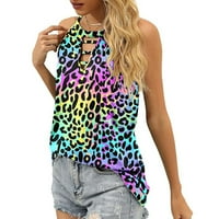 Ušteda odjeće Šarena leopardska bluza TOP moda Summer bez rukava slobodno vrijeme labavo FIT Tuničke