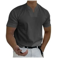 TKLPEHG majice za muškarce Labavi fit bluza trendy casual cofy s kratkih rukava s majicama Solid Boja