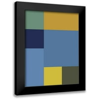 Grayscale crni moderni uokvireni muzej umjetnički print pod nazivom - svijetli blokovi IV