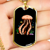 Ogrlica za kamper narančasta meduza okeana ogrlica od nehrđajućeg čelika ili 18K zlatni pas 24 lanac