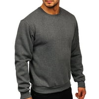 Inveife muška košulja, muški dugi rukav kružni vrat čvrsti pulover jesenski zimski topljivi fleko