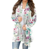 Strugten ženska modna casual cvjetna kaput od jakne srednjeg duljina