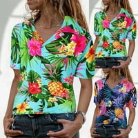 Ljetna trendi havajska majica gornji prednji džepni list cvijet platna majica