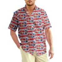 4. jula muška havajska majica SAD Nacionalna zastava Grafički tee T majice T majica košulja ovratnik