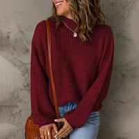 Jesen i zimski ženski povremeni turtleneck pulover bluza pletenje dugih rukava čvrsti vrhovi džemperi