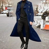 Muškarci poslovni kaput plus veličina zazor muški zimski dugi kaput s dugim rovovima Jednostavna boja