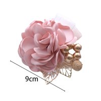 Anvazise Bridal Rose ruža Corsage Realistic Artifični cvijet šuplji list Fau Pearl Golden Ball Elegantna