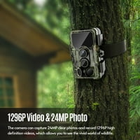 1296p Trail Camera 24MP WiFi Game Camera Wildlife Gledanje kamere sa infracrvenim noćnim vidom Zahtjev