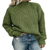 Glookwis dame džemper od pune boje casual pulover dugih rukava šik skakač vrhovi zimske tople vodene