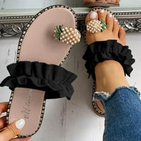 Papuče u stilu Djevojke plaže biserne sandale cipele Žene Ležerne prilike ravne boemske ženske papeče,