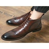 Woobling muški čizme za gležnjeve Wingtip Oxford čizme Brogue Dress Boot Comfort Formalni ured smeđih
