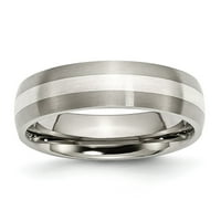 Titanium sterling srebrni ugrađeni otvoreni pojas Veličina: 8; za odrasle i tinejdžere; Za žene i muškarce
