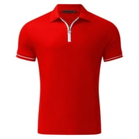 Muškarci Solid Color patentni zatvarač Top polo majice Bluza Ogrlica Polo majice Kratki rukav Polo Majice