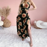 Maxi Boemian Print ženska plaža ljetna haljina casual sandress cvjetna ženska haljina midi za žene casual