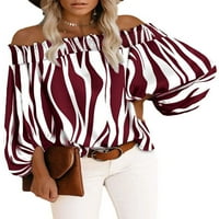 Colisha prevelike majicu s dugim rukavima za žene jesen dugih rukava od bluze na ramenu TOP dame zimske