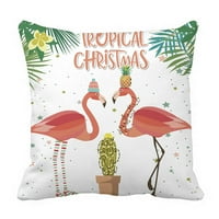 Tropsko božićna postrojenje i flamingo jastuk jastuk jastuk za zaštitu jastuk Dvije strane za krevet