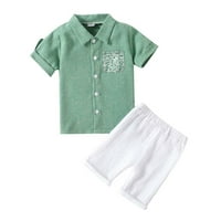 TODDLER Outfit Sets Ljetni dječaci Proljeće Ljeto Print Pamuk Kratki rukav Dječji odjeća odijelo