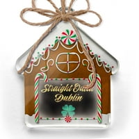 Ornament tiskan jednostrano ravno izdala Dublin svetog Patrickovog dnevnog akvarela Shamrock Božić Neonblond