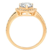 2. CT kruška Clear Clear Simulirani dijamant 18k žuti zlatni godišnjica Angažovanje halo prstena veličine