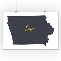 Iowa, kućna država, siva na bijelom