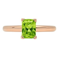 1ct smaragdni rez zeleni prirodni peridot 14k ružičasto zlato Angažovanje prstena veličine 9.5