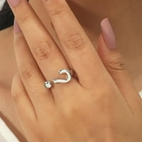 Duhgbne modni prstenovi za žene Ženska otvorena pitanja Mark prsten za otvaranje Podesivi prsten modni prsten nakit festival i rođendanski poklon pogodan za svakodnevni život i bankovi