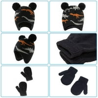 Dječji baby zimski kapu i rukavice postavljeni pleteni ušiju u EarFlap Beanie Topla kapa