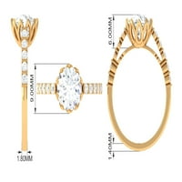 Zaručni prsten mosIsnite Sanited zaručni prsten sa bočnim kamenjem - 2. CT, 14k žuto zlato, US 5,00