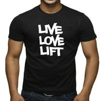 Muški live ljubavni lift v Crna majica s majicom